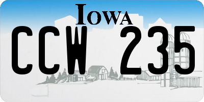 IA license plate CCW235