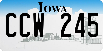 IA license plate CCW245