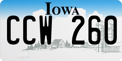 IA license plate CCW260