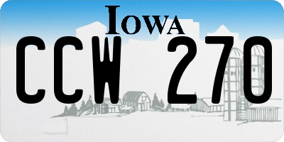IA license plate CCW270