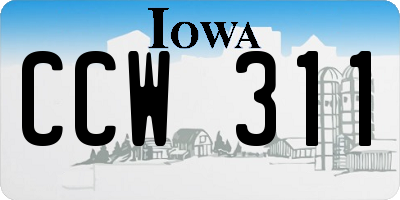 IA license plate CCW311