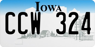 IA license plate CCW324