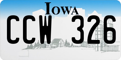IA license plate CCW326
