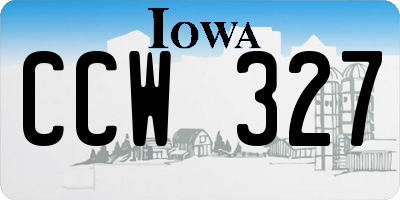 IA license plate CCW327