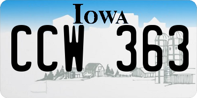 IA license plate CCW363