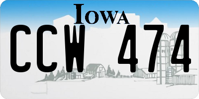 IA license plate CCW474