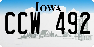 IA license plate CCW492