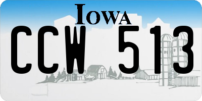 IA license plate CCW513