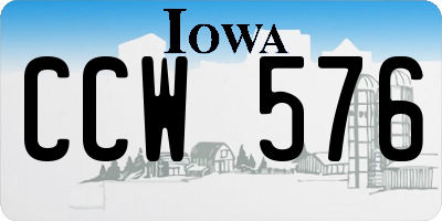 IA license plate CCW576