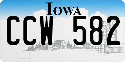 IA license plate CCW582