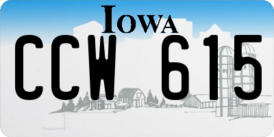 IA license plate CCW615