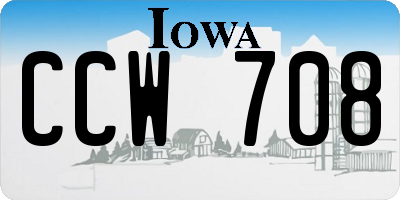 IA license plate CCW708