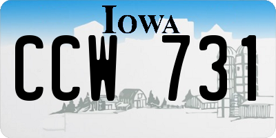 IA license plate CCW731