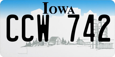 IA license plate CCW742