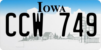 IA license plate CCW749