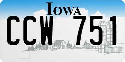 IA license plate CCW751