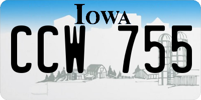 IA license plate CCW755