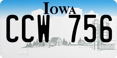 IA license plate CCW756