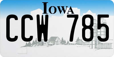 IA license plate CCW785
