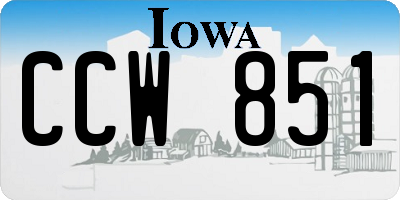 IA license plate CCW851