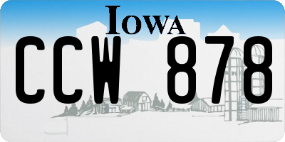 IA license plate CCW878