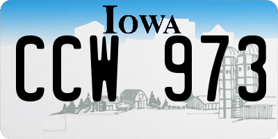 IA license plate CCW973