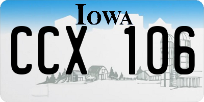 IA license plate CCX106