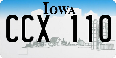 IA license plate CCX110