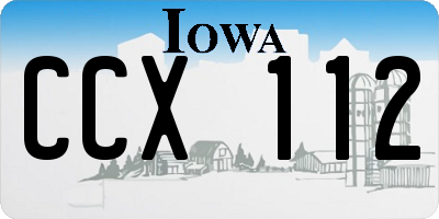 IA license plate CCX112
