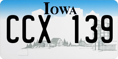 IA license plate CCX139