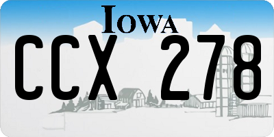 IA license plate CCX278