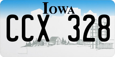 IA license plate CCX328