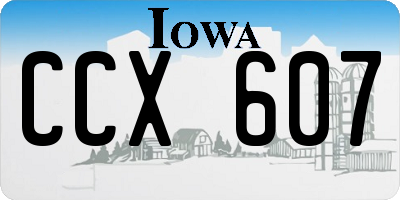 IA license plate CCX607