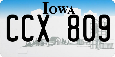 IA license plate CCX809