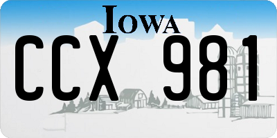 IA license plate CCX981
