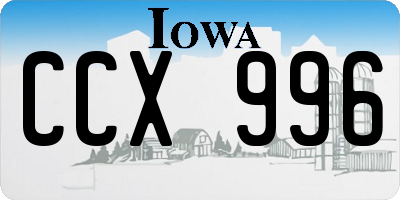 IA license plate CCX996