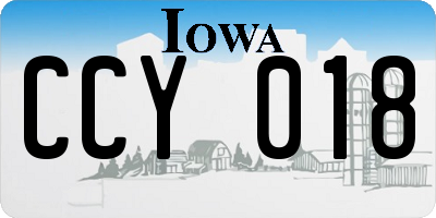 IA license plate CCY018