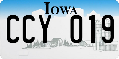 IA license plate CCY019