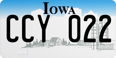 IA license plate CCY022