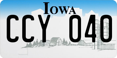 IA license plate CCY040