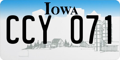 IA license plate CCY071