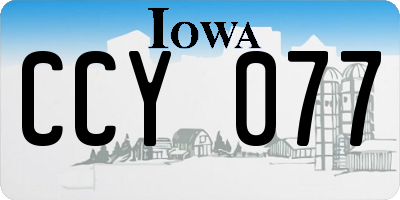 IA license plate CCY077