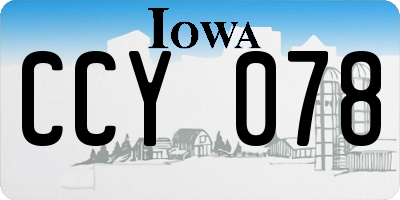 IA license plate CCY078