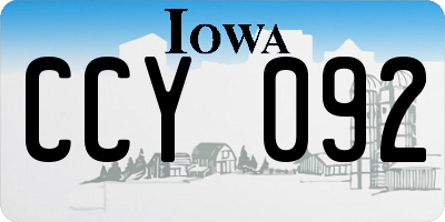 IA license plate CCY092