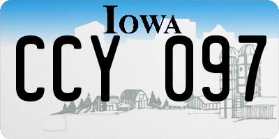 IA license plate CCY097