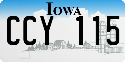 IA license plate CCY115