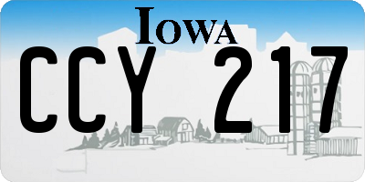 IA license plate CCY217