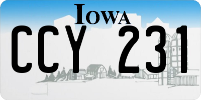 IA license plate CCY231