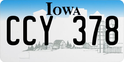 IA license plate CCY378