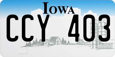 IA license plate CCY403